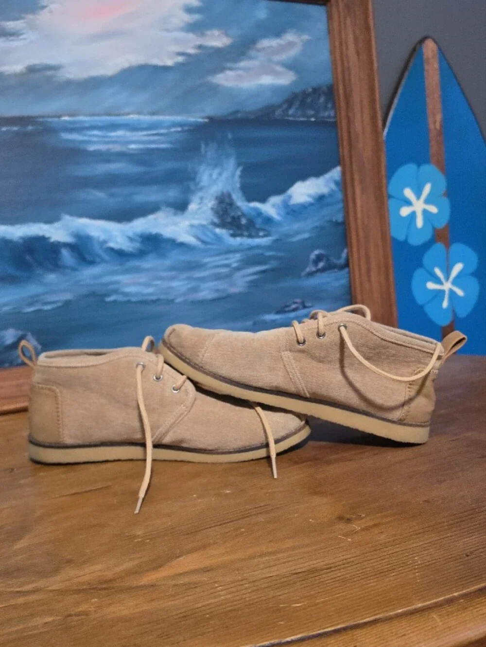 Toms Women's Chukka Boots in Tan Canvas, W 8.5